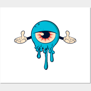 Dripping Cartoon Eye Posters and Art